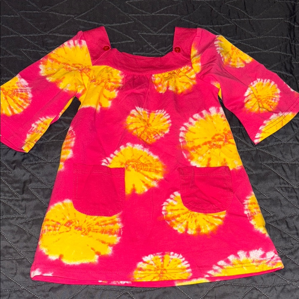 New cabana life 2y Vibrant Pink and Yellow Tie-Dye Dress